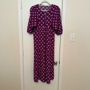 Elegant Purple Floral Women's Dress